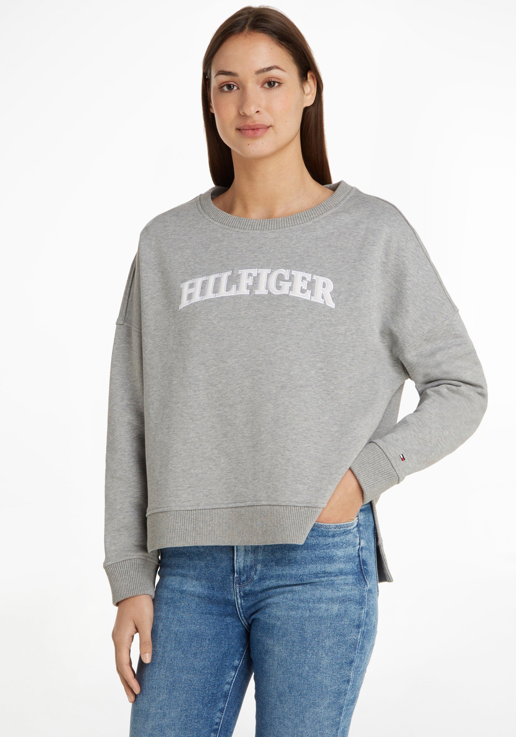 Tommy Hilfiger Sweatshirt RLX TONAL HILFIGER O-NK SWTSHIRT mit Tommy Hilfiger Markenlabel Light-Grey-Htr | Sweatshirts