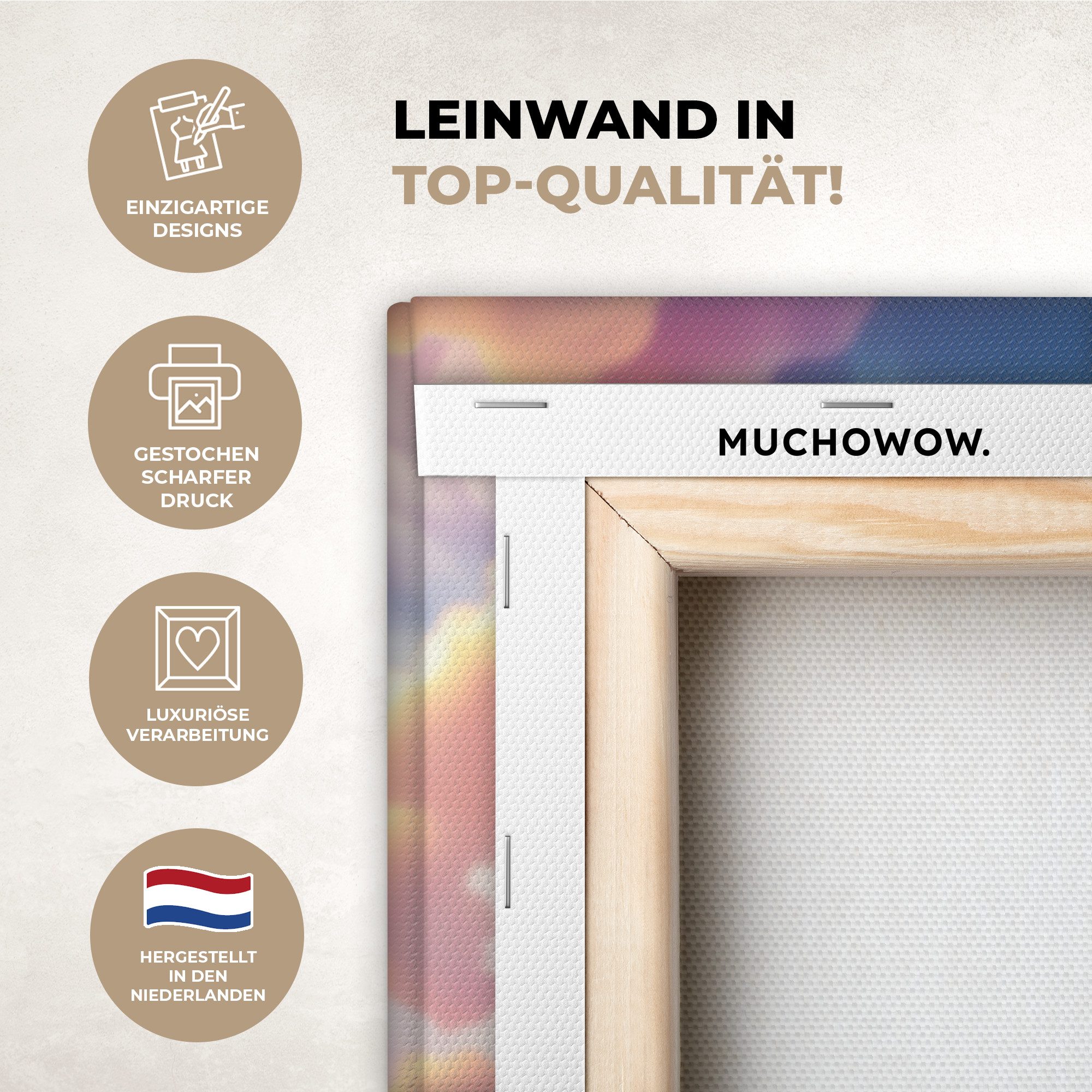 OneMillionCanvasses® Leinwandbild Prinzessin - Einhorn - Mädchen - Wolken, günstig online kaufen