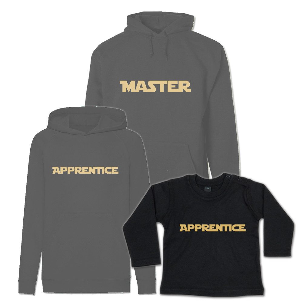 G-graphics Kapuzenpullover Master & Apprentice (Familien-Set, Einzelteile zum selbst zusammenstellen) Kinder & Erwachsenen-Hoodie & Baby Sweater mit Frontprint