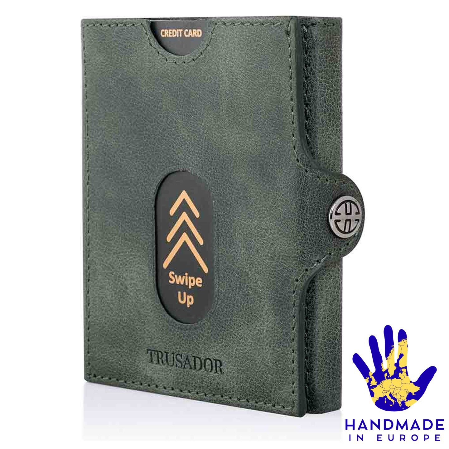 Trusador Mini Geldbörse 'Valencia' - Unisex Slim Wallet - kleiner Leder-Geldbeutel - Münzfach (Handmade, Handarbeit - Made in Europe), Vollnarbenleder, besonders klein, Handarbeit