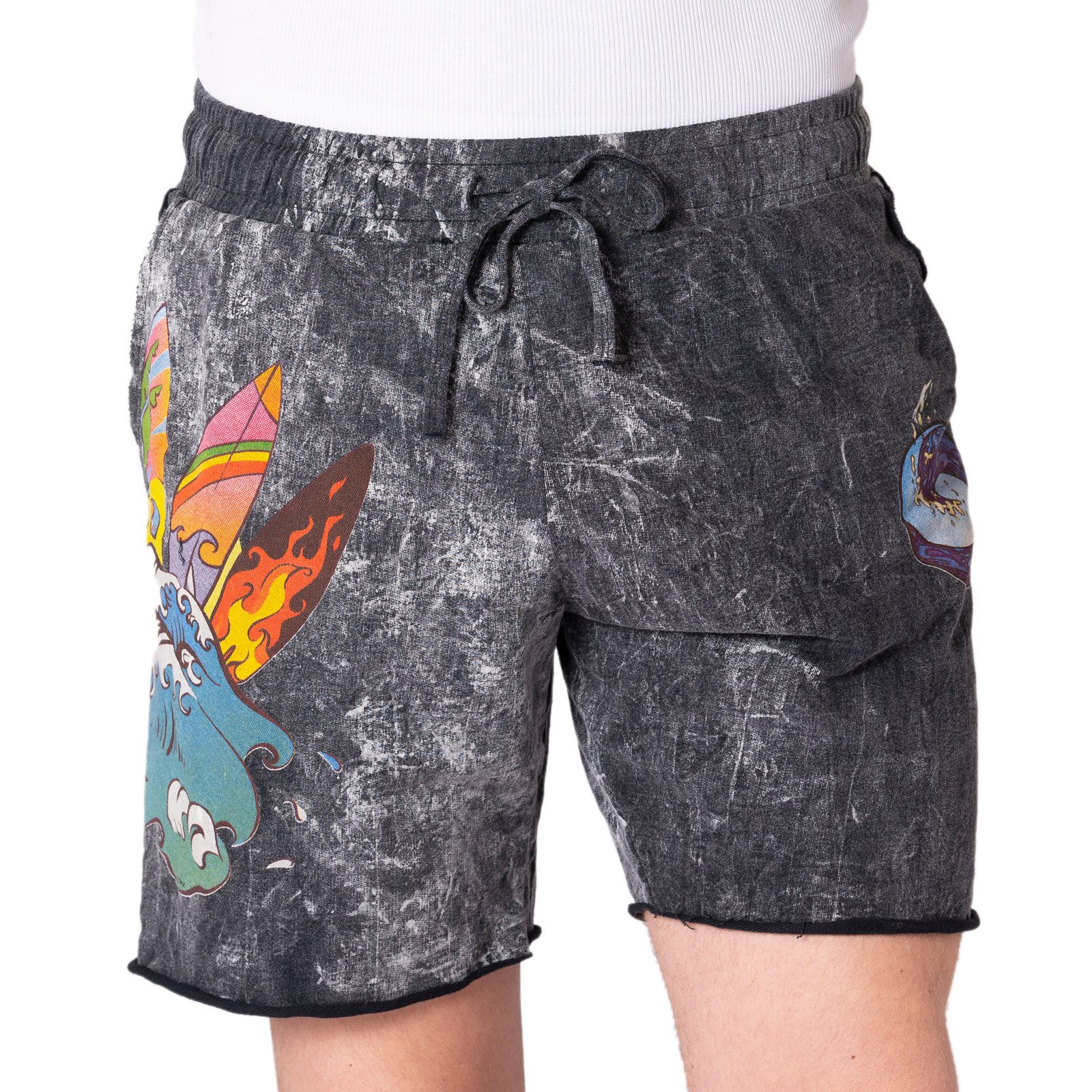 Shorts kurze Jogging-Hose aus 100% Baumwolle Unisex Sweatshorts mit Kordelzug