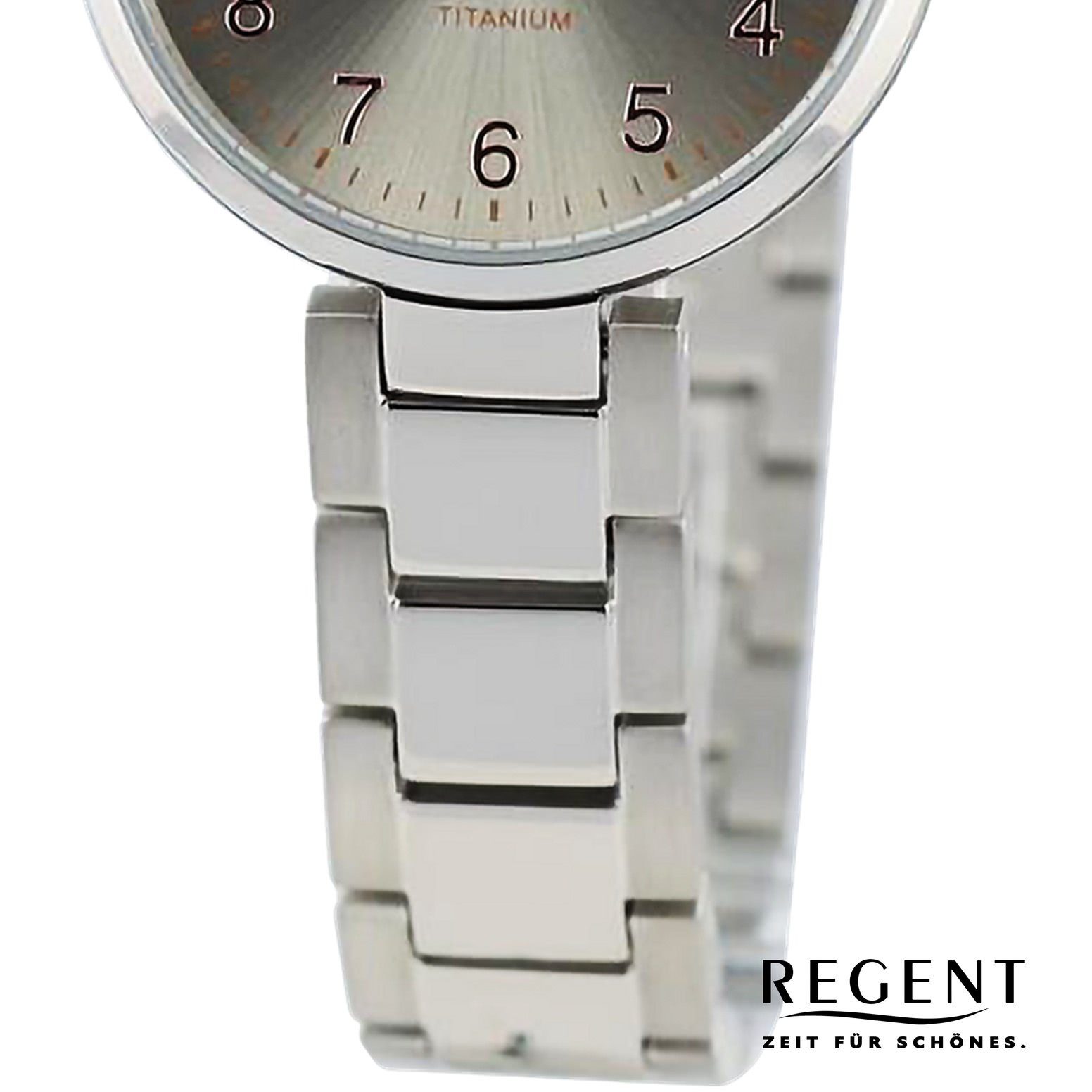 Regent Quarzuhr Regent rund, Armbanduhr Damen (ca. groß Analog, extra Damen Metallarmband Armbanduhr 26mm)