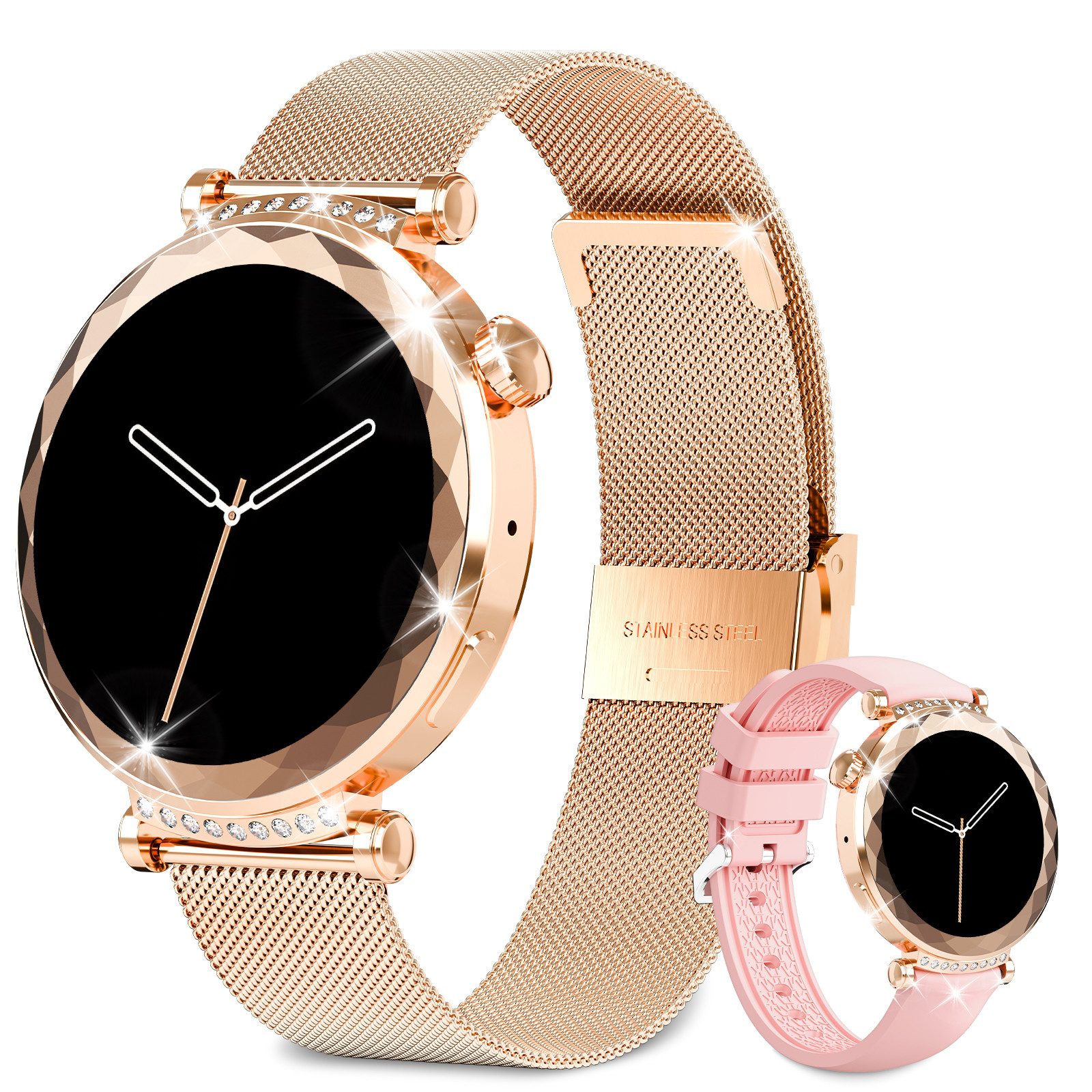 Bluetooth Uhr Mit Anruffunktion Damen CkeyiN Smartwatch Damen Mit Anruffunktion, Fitness Tracker Uhr