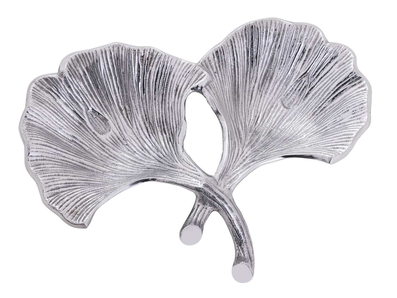 Amagohome Snackschale Dekoschale Schale Aluminium Ginkgo 2 Blatt Blattschale, Aluminium