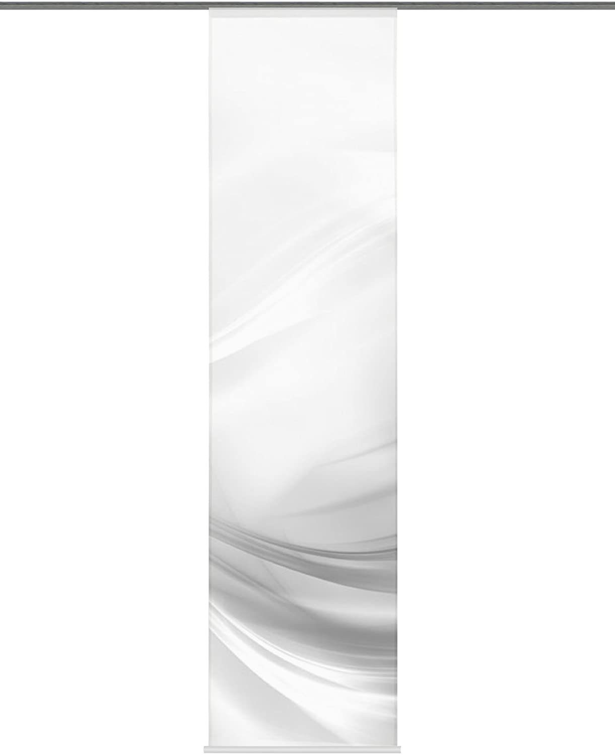 Schiebegardine Schiebevorhang Digitaldruck Lincoln, Halborganza /  Flammgarn, BxH 60x245cm, grau, Clever-Kauf-24, transparent