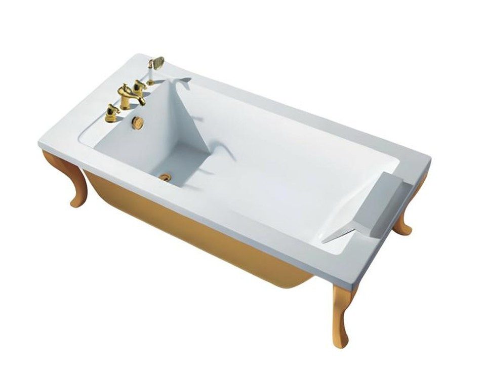 Xlmoebel Badewanne XLMOEBEL Acryl Badewanne in Gelb, freistehend, komfortabel, Made in Europa