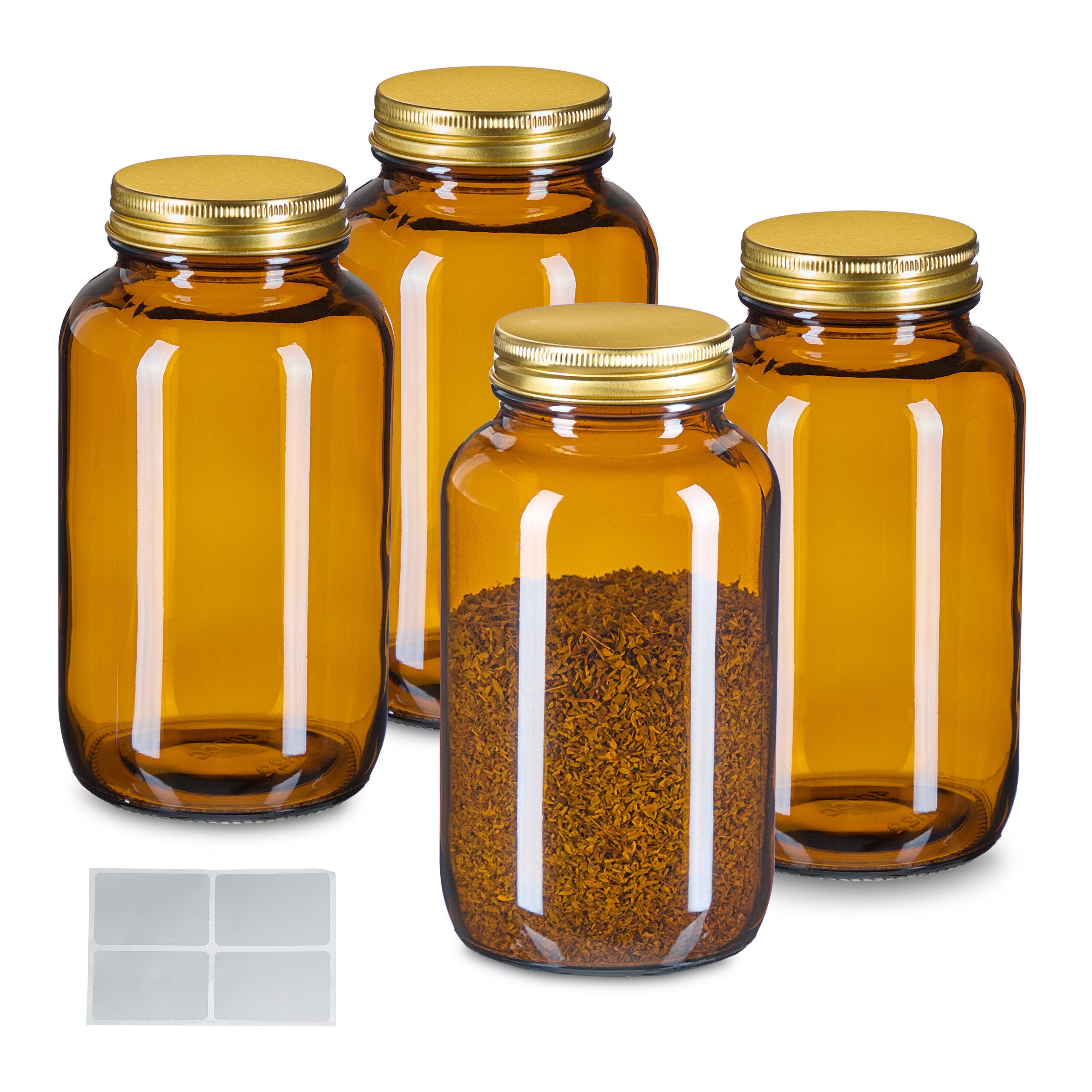 Vorratsglas Braungläser 4er Set 400ml