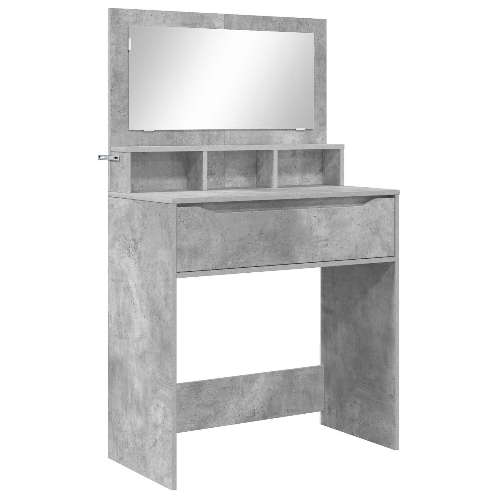 vidaXL Schminktisch Schlafzimmer-Frisiertische Beton Grau 80 x 39,6 x 135 cm (1-St)