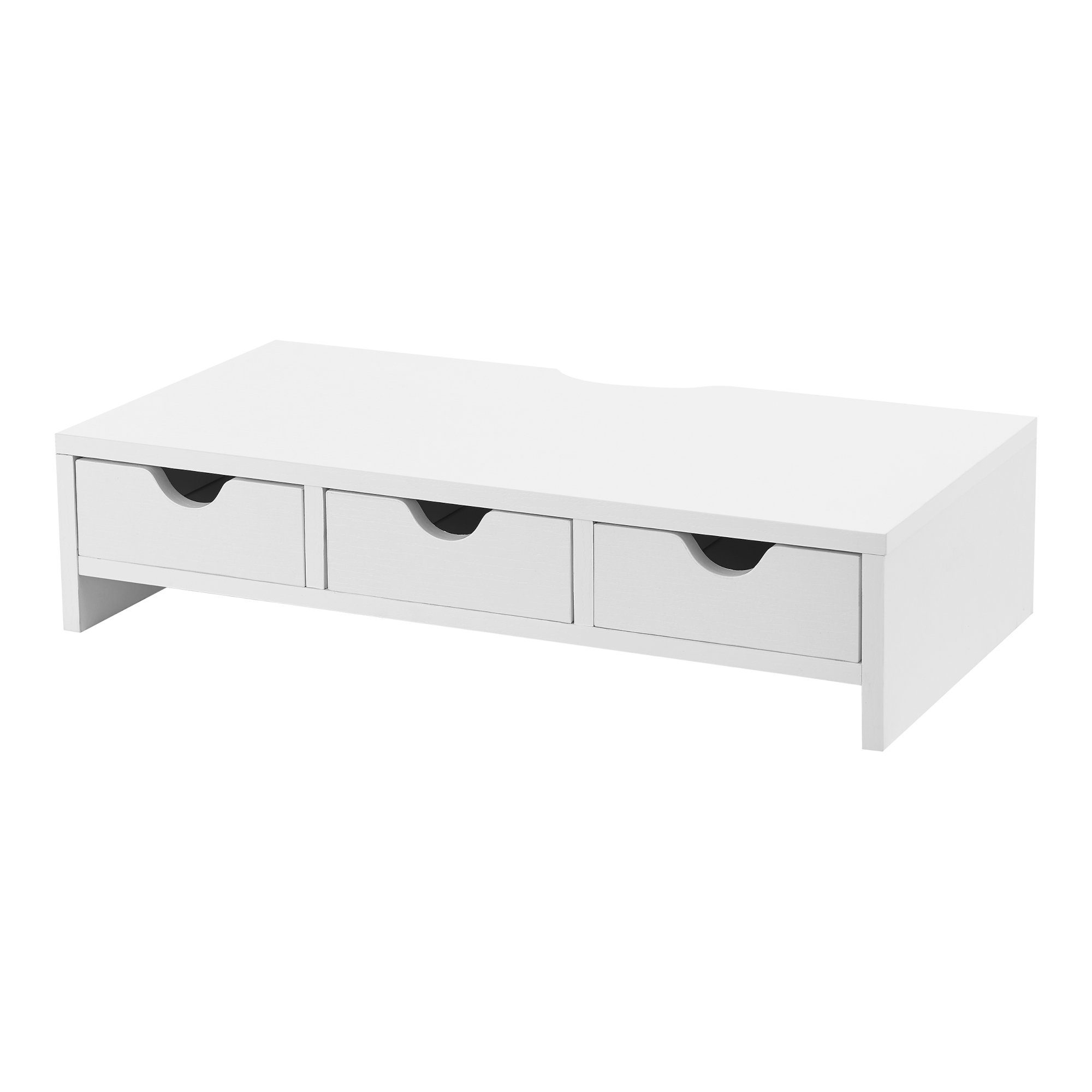 en.casa Monitorständer, (»Ruovesi« Bildschirmerhöhung 12x51x25cm Weiß)