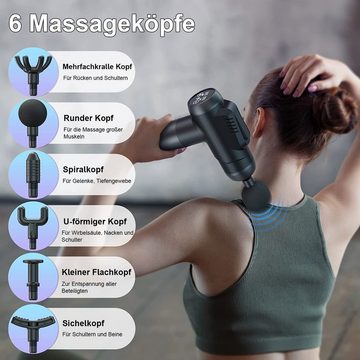 Welikera Massagepistole Massage Gun mit 99 Geschwindigkeiten und 6 Massageköpfen