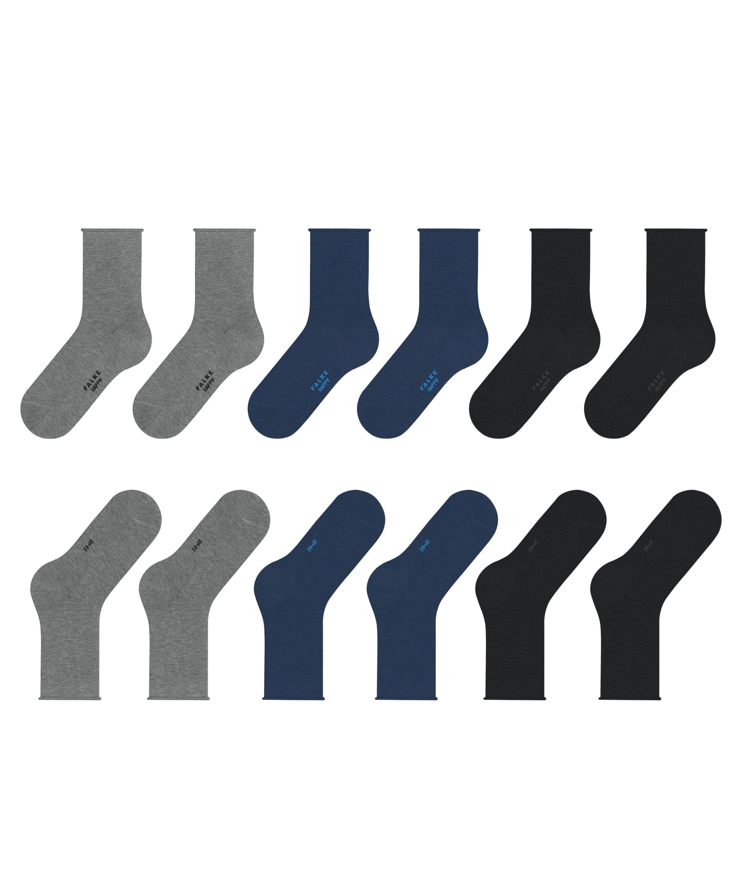 FALKE Socken Happy 6-Pack Socken (6-Paar) Set aus 6 Paar Baumwollstrümpfen