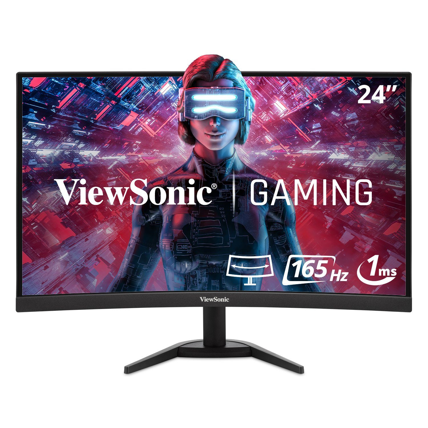 Viewsonic VX2468-PC-MHD Gaming-Monitor (61 cm/24 ", 1920 x 1080 px, Full HD, 2 ms Reaktionszeit, 165 Hz, LED)