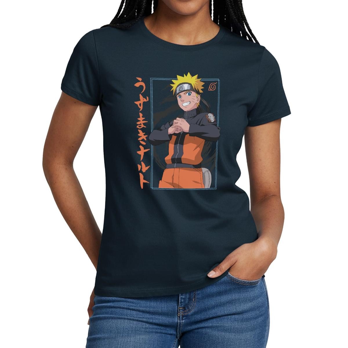 T-Shirt Naruto Shippuden Design Mit Schriftzeichen Frauen T-Shirt
