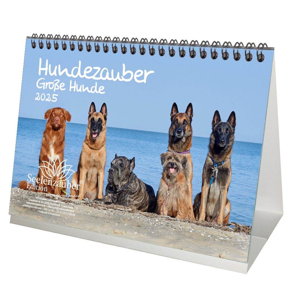Seelenzauber Tischkalender Hundezauber Große Hunde DIN A5 Kalender für 2025