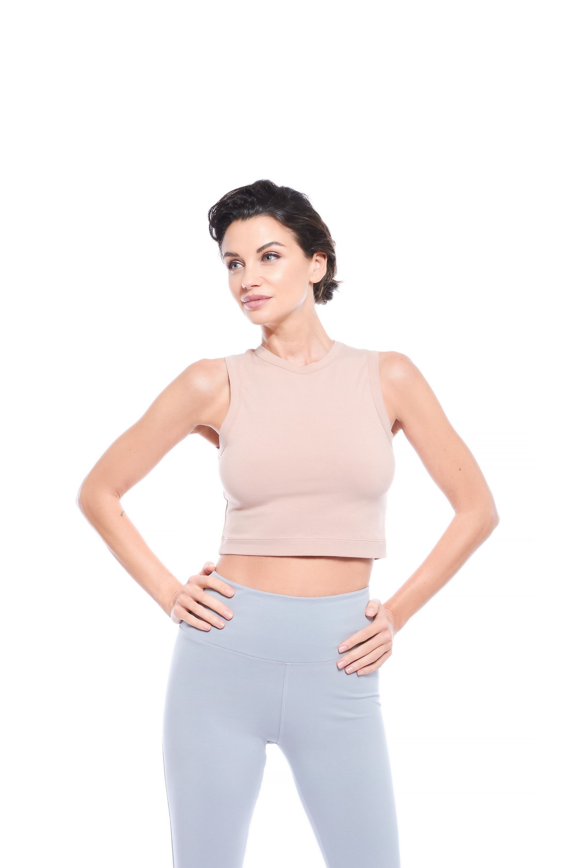 Evoni Crop-Top Damen Shirt Top bauchfrei