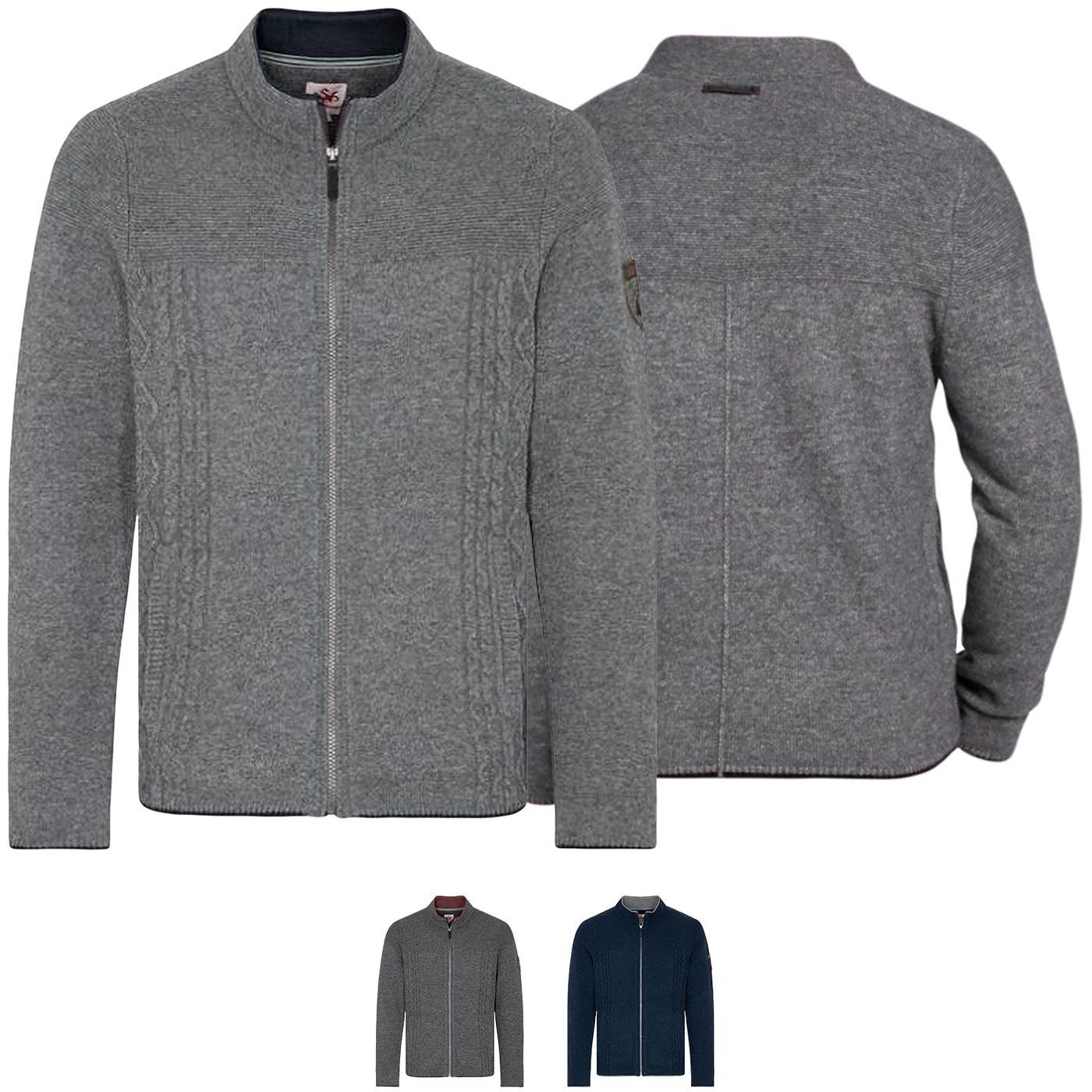 Spieth & Wensky Trachtenjanker 360220-H Rogan ROGAN Herren Trachten Wolljanker Strickjacke Trachten Jacke Hellgrau