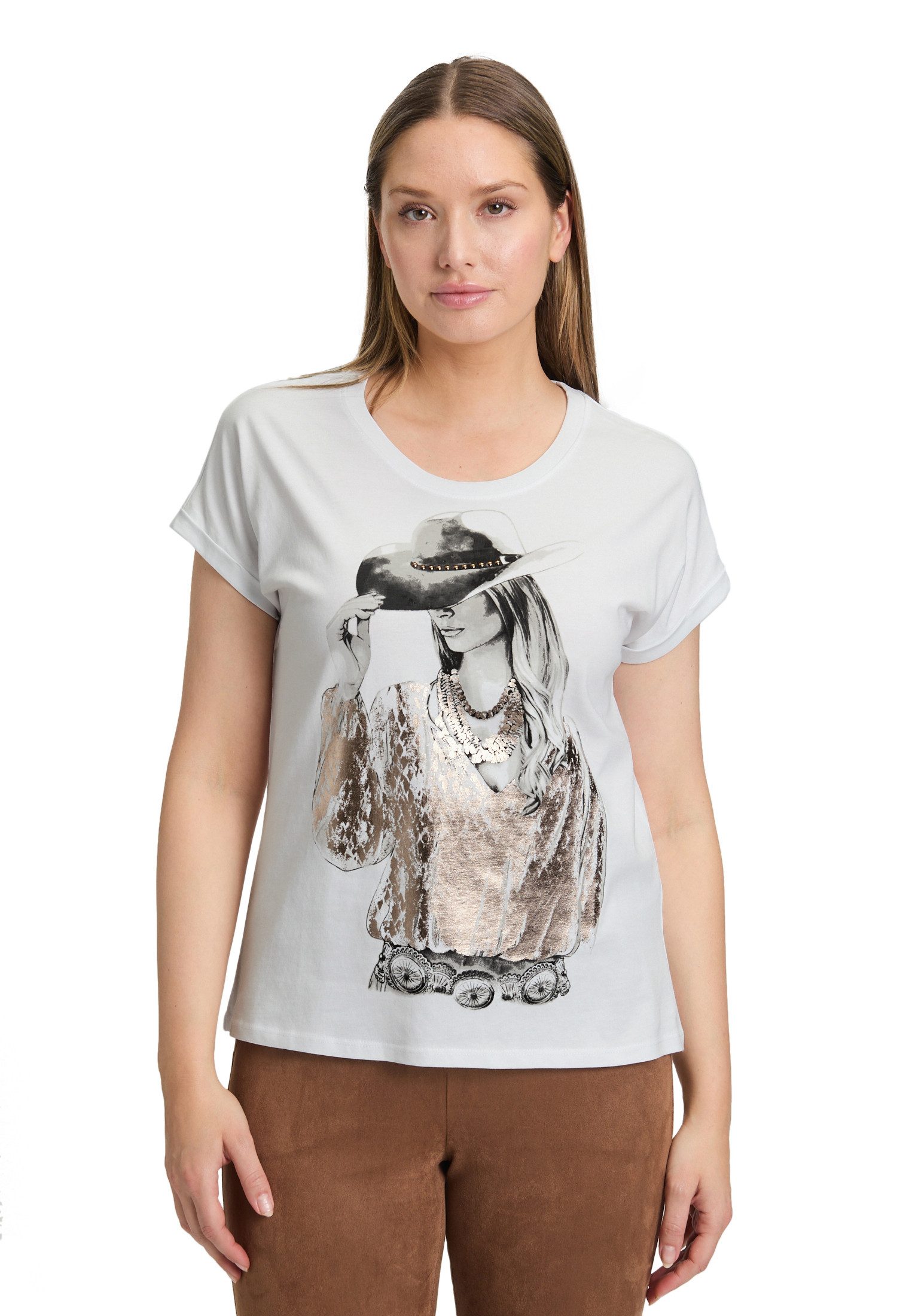 Betty Barclay Kurzarmshirt Damen mit Ärmelaufschlag (1-tlg) günstig online kaufen