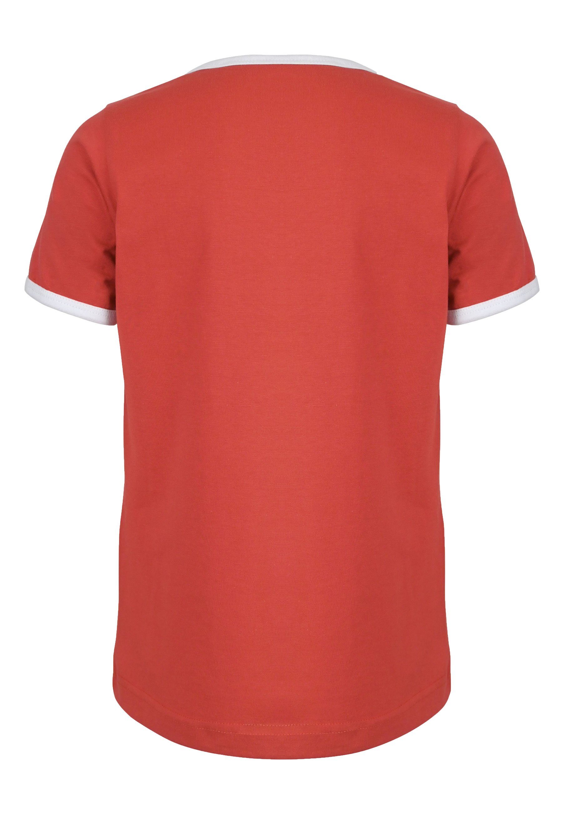 Print T-Shirt Strand mandarin Fahrrad Zum tailliert leicht Elkline Brust