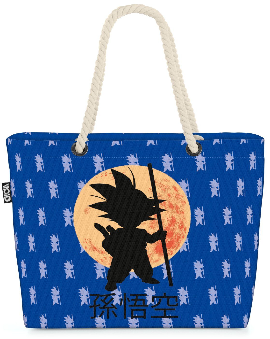 VOID Strandtasche (1-tlg), Goku Moon Shopper Son Roshi Dragon Saiyajin Ball Vegeta Mond blau