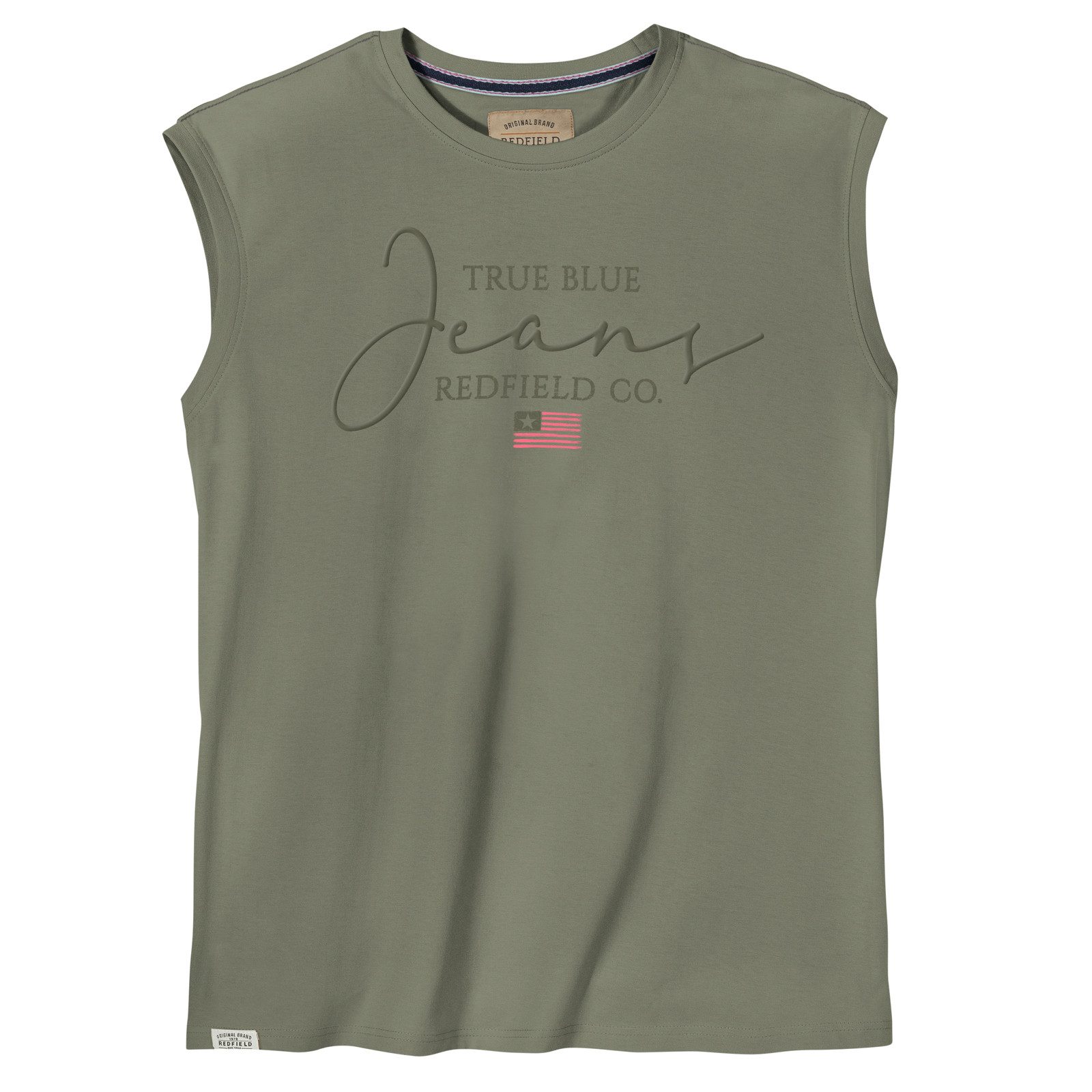 redfield Muscleshirt Redfield Übergrößen Muskelshirt Print Jeans oliv günstig online kaufen