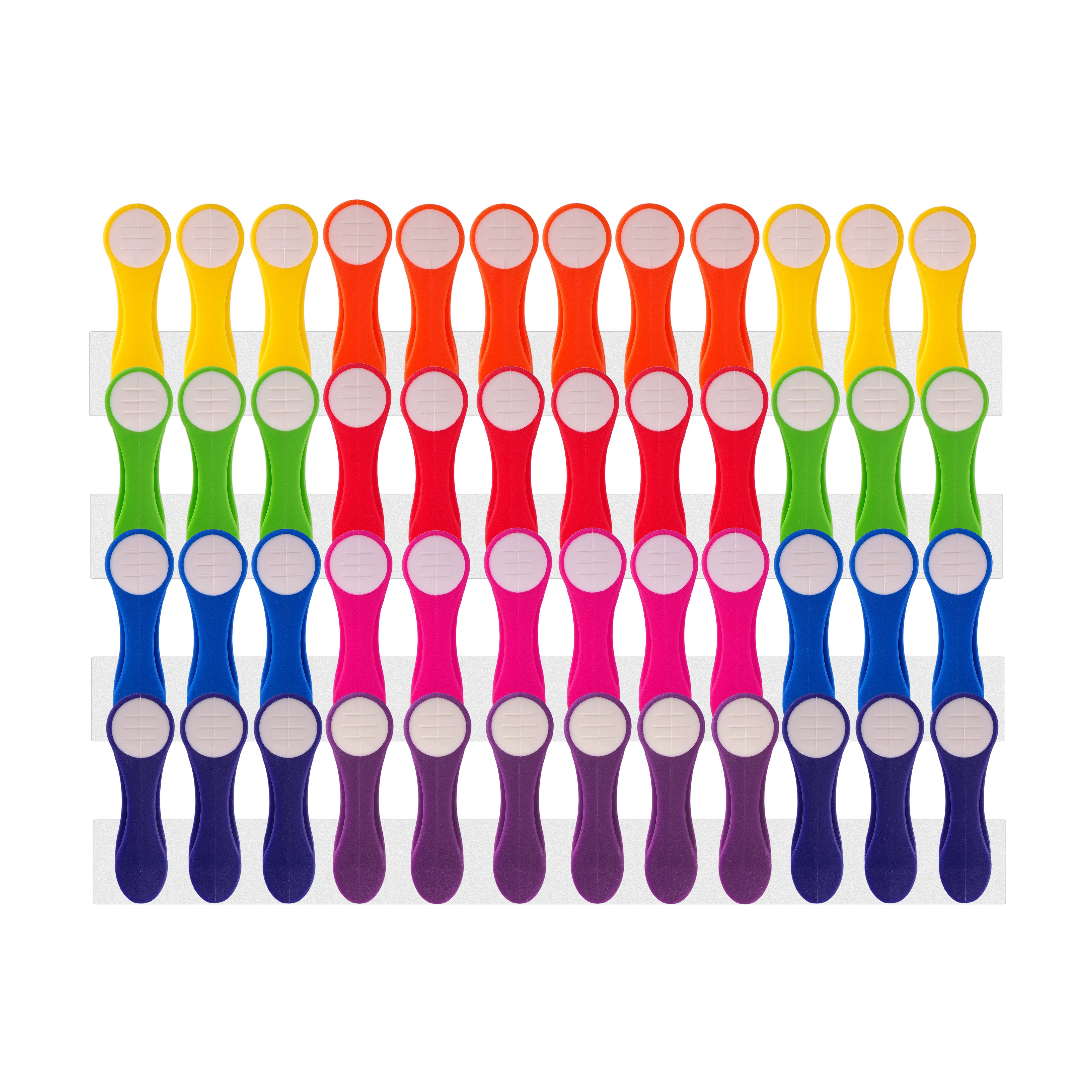 trendfinding Wäscheklammern Regenbogen mit Softgrip, Druckfedern aus Edelstahl, 70 Stk.