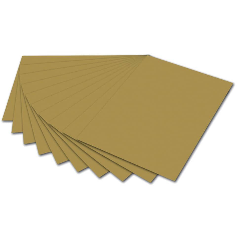 Folia Bastelkartonpapier 100x Folia 6465 Tonpapier - A4, gold