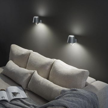 Zafferano LED Wandleuchte LED Akku Wandleuchte Poldina in Dunkelgrau 2,2W 188lm IP54, keine Angabe, Leuchtmittel enthalten: Ja, fest verbaut, LED, warmweiss, Wandleuchte, Wandlampe, Wandlicht