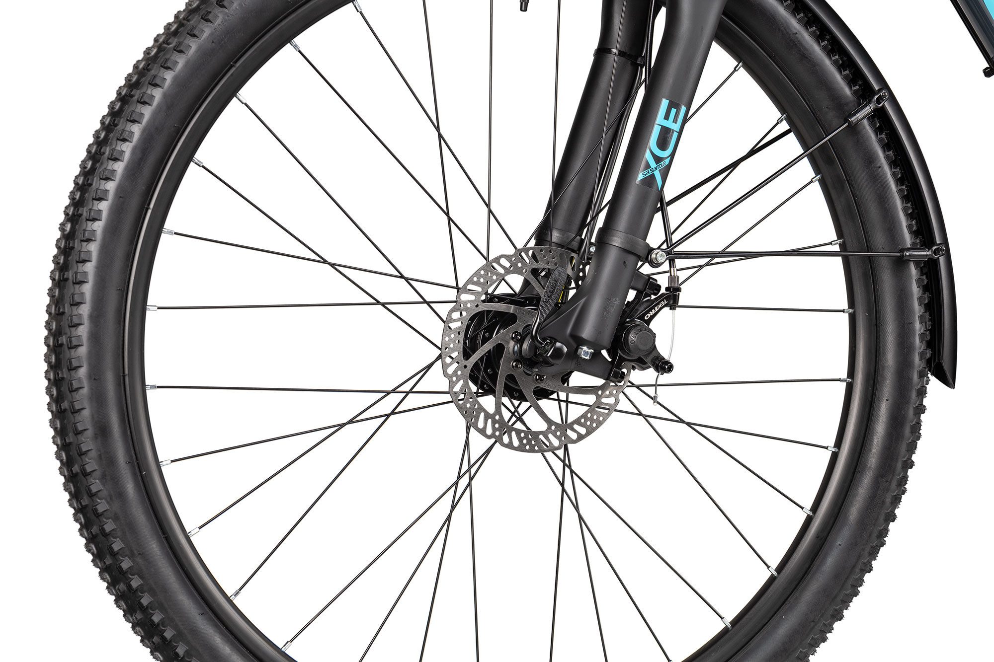 Axess Mountainbike SANDEE ATB, 16 Gang Shimano RD-TX800-7 Schaltwerk, Kettenschaltung, mechanische Scheibenbremse schwarz/grau