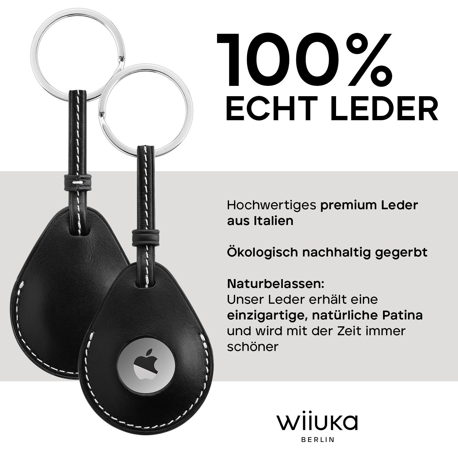 wiiuka Schlüsselanhänger aiir Anhänger für Apple AirTag aus Leder, Handgefe günstig online kaufen