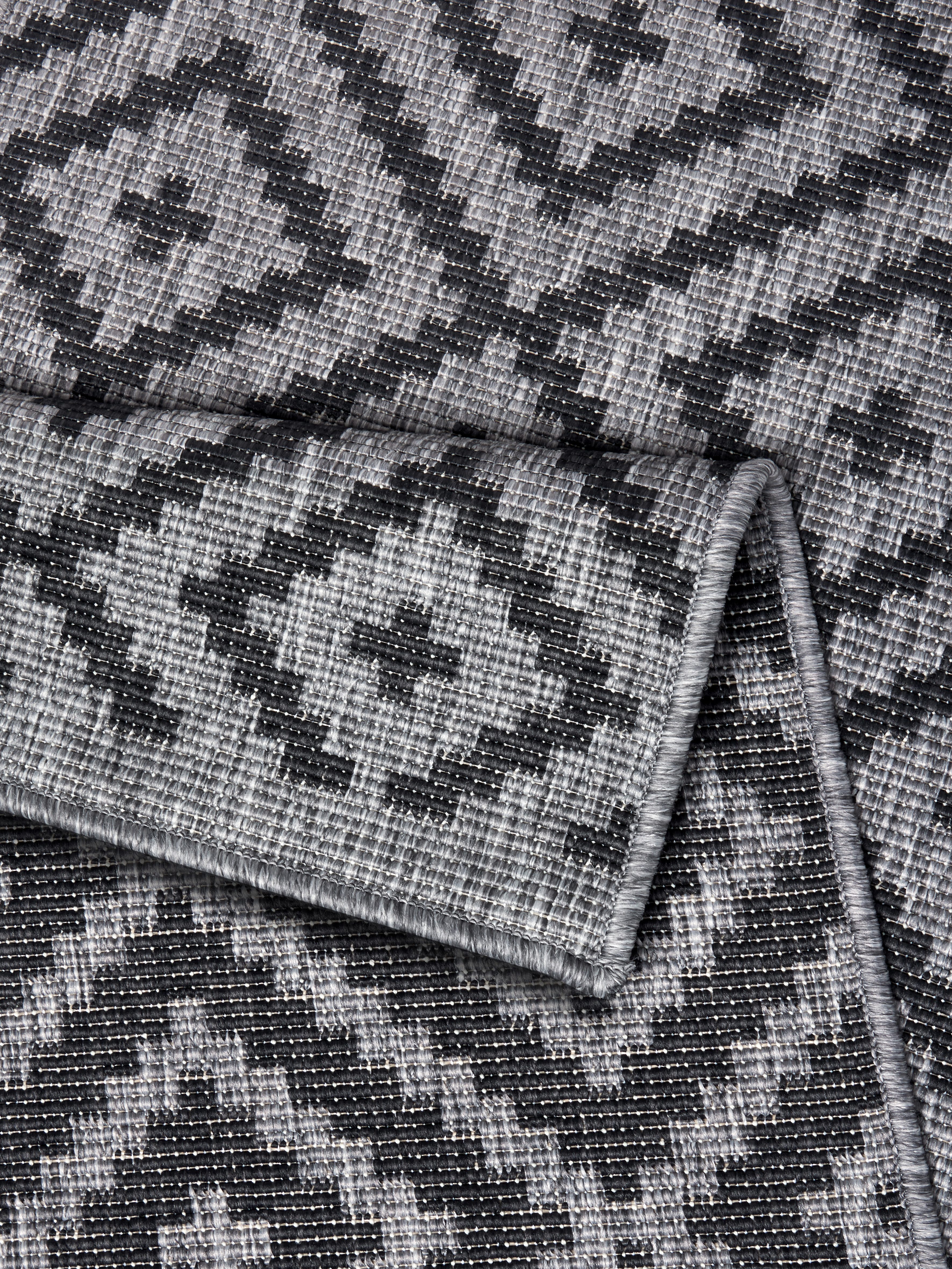 my home Läufer Ronda Wendeteppich, rechteckig, Höhe: 5 mm, Sisal-Optik, Flachgewebe, In- und Outdoor, geometrisches Boho Design