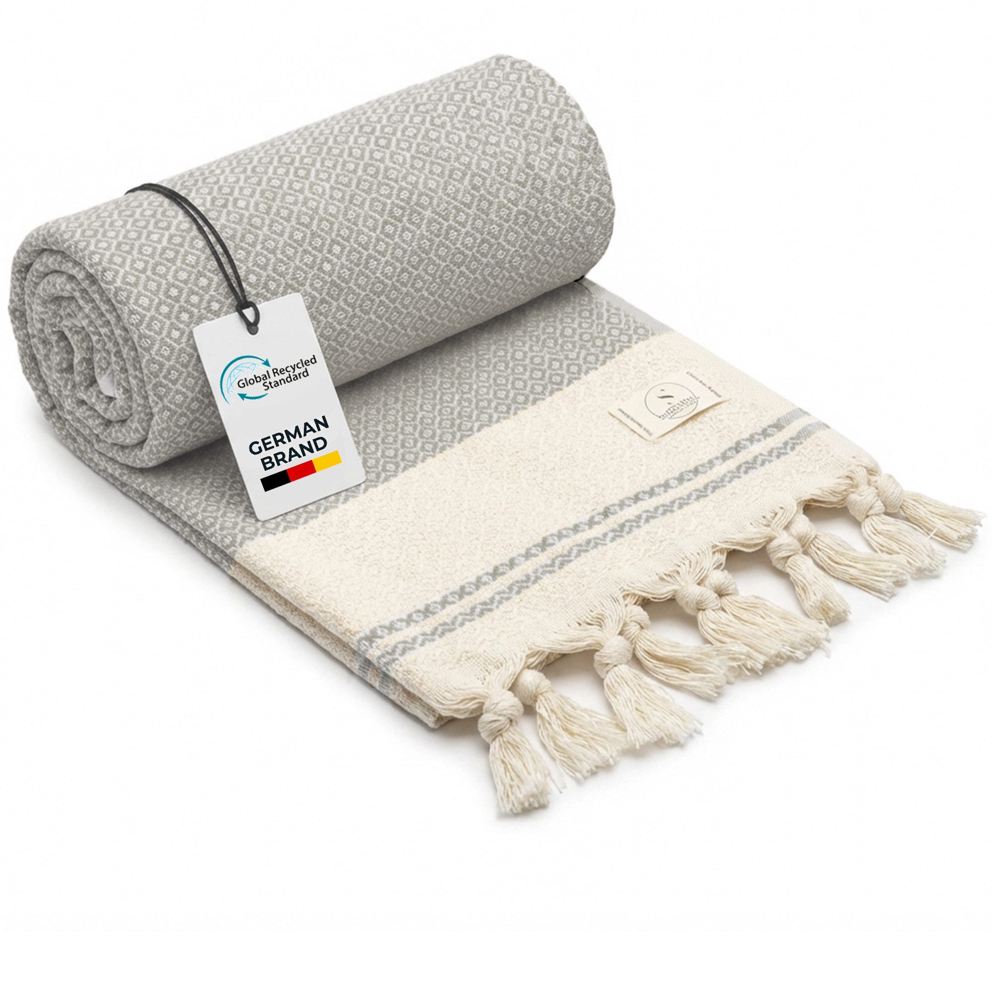 SIEGENTHAL Strandtuch Hamamtuch 90x200 cm – Strand- & Saunatuch aus recycelter Baumwolle