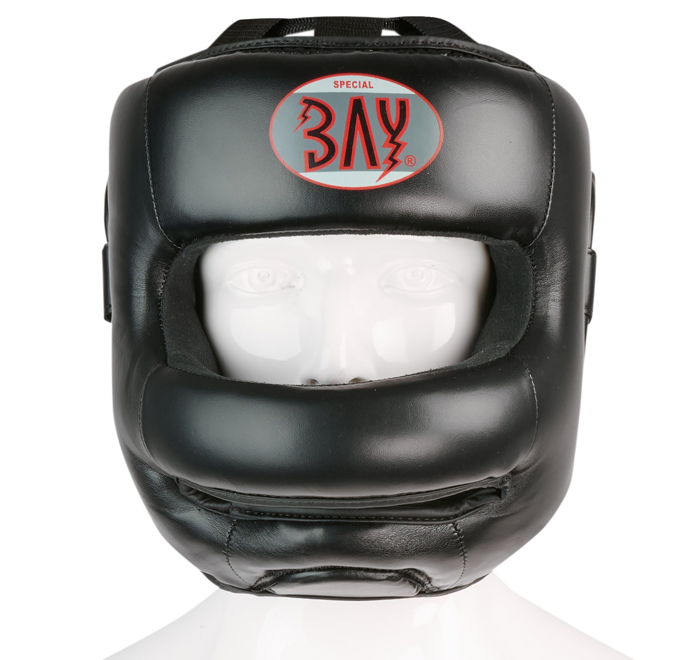 BAY-Sports Kopfschutz Kopfschützer mit Stück), (Premium Nasenschutz Maga, Muay Qualität, Nasenbügel, Bügel Boxen Vollschutz, Training Kickboxen, Kampfsport 1 Sparring Thai, Gesichtsschutz Krav Thaiboxen. Karate Gesichtsmaske Vollkontakt MMA