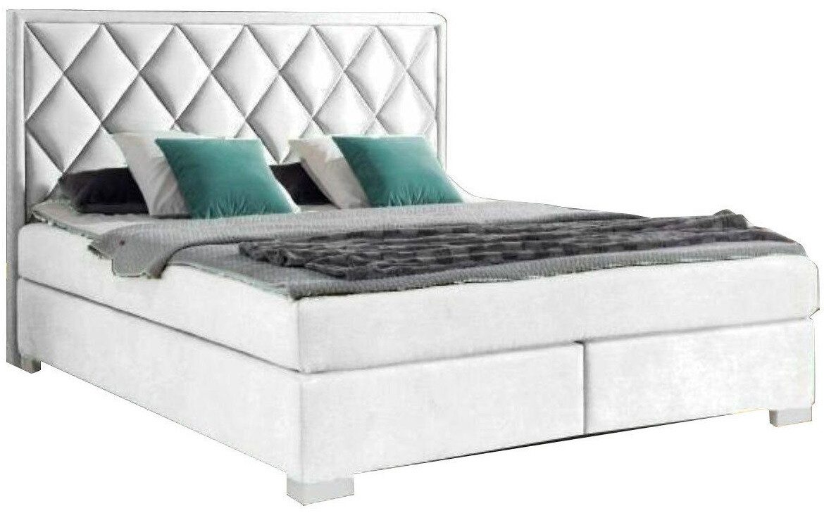 Xlmoebel Boxspringbett Beige Stoffbett im Doppel-Design mit luxuriösem Look (Bett), Hergestellt in Europa