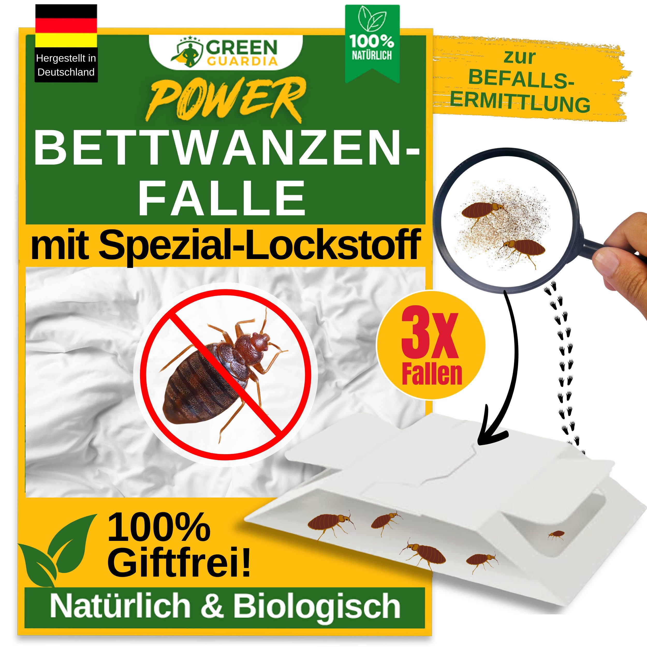 Insektenfalle Bettwanzen Falle mit Spezial-Lockstoff - insektizidfrei