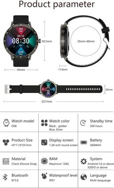 findtime Smartwatch (1,30 Zoll, Android, iOS), mit Telefonfunktion, Outdoor Sportuhr Tactical Watch Sportuhren IP68