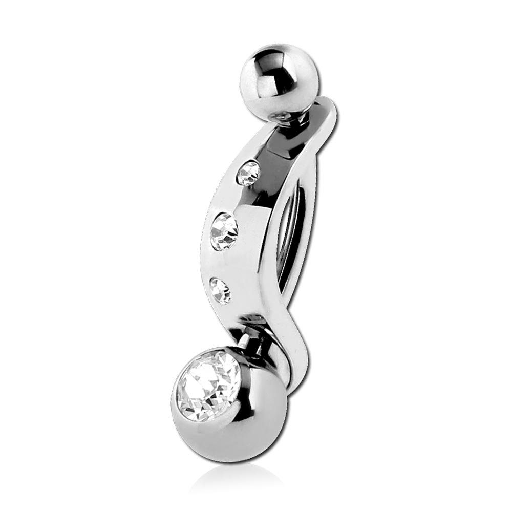 Intimpiercing Mini Banane mit Schild Christina Piercing 316L Chirurgenstahl