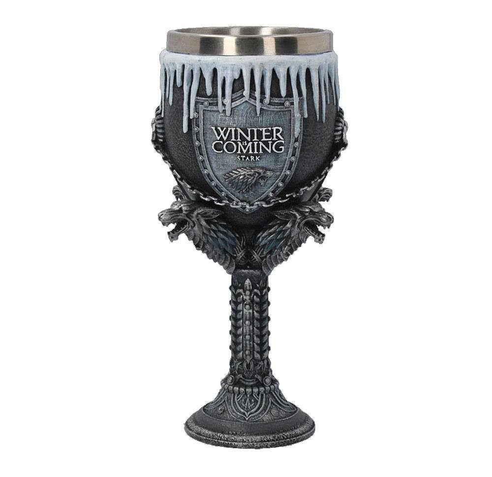 Nemesis Now Weinglas Game of Thrones Kelch Stark, 1-tlg., Offiziell lizenzierter, handbemalter Kelch