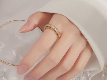 Eyecatcher Fingerring Anti Stress Ring gold oder silber mit Edelsteinen