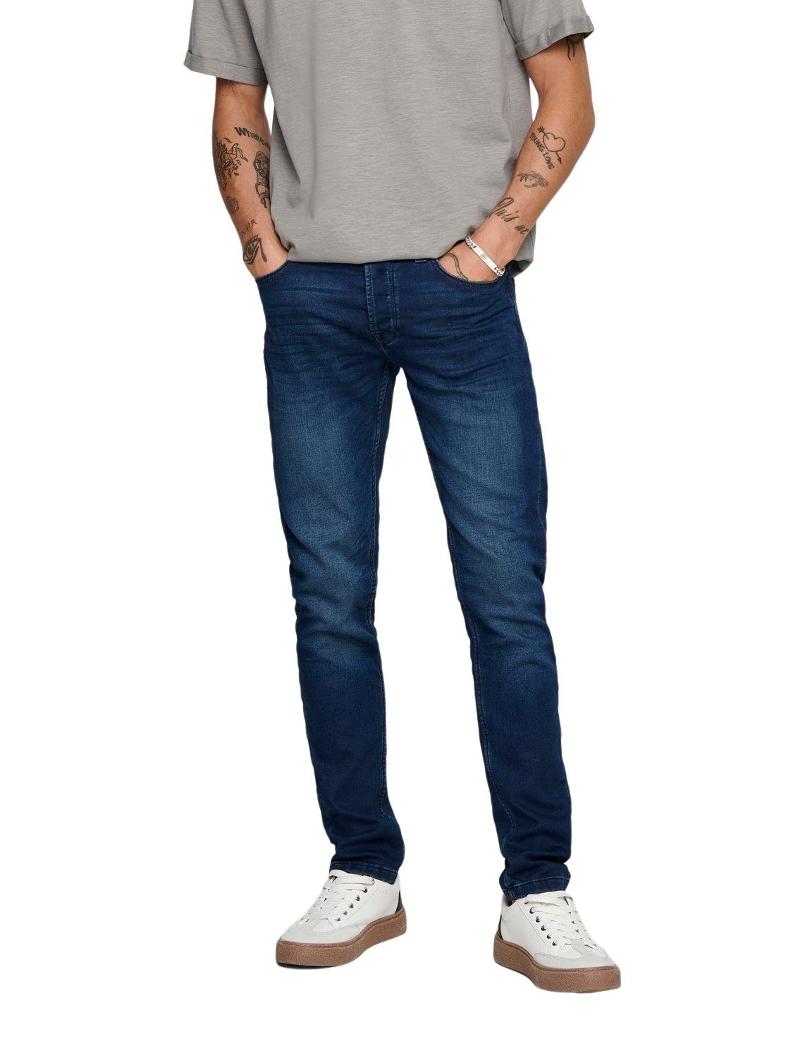 ONLY & SONS Slim-fit-Jeans ONSLOOM JOG DK BLUE PK 0431 mit Stretch
