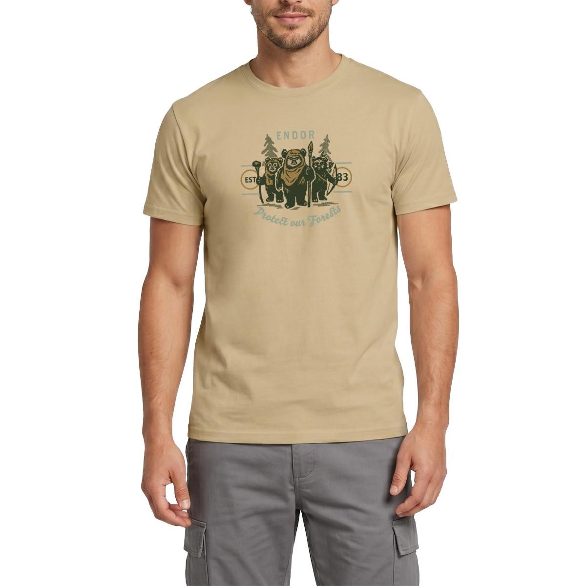 Spreadshirt T-Shirt Star Wars Endor Protect Our Forests Männer T-Shirt (1-tlg)