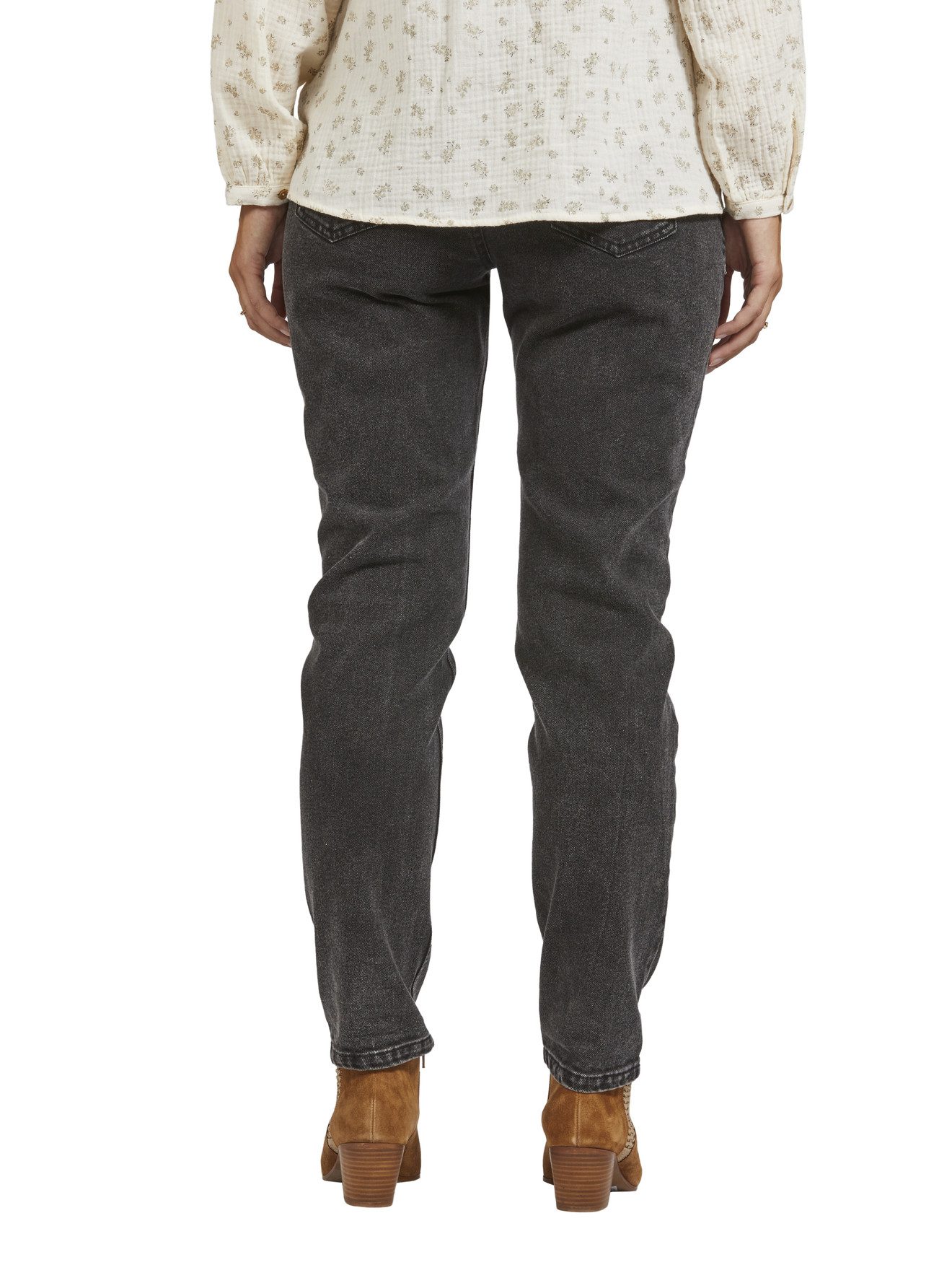 vertbaudet Umstandsjeans Umstands-Jeans mit Stretch-Einsatz, Mom-Fit Bundweite verstellbar