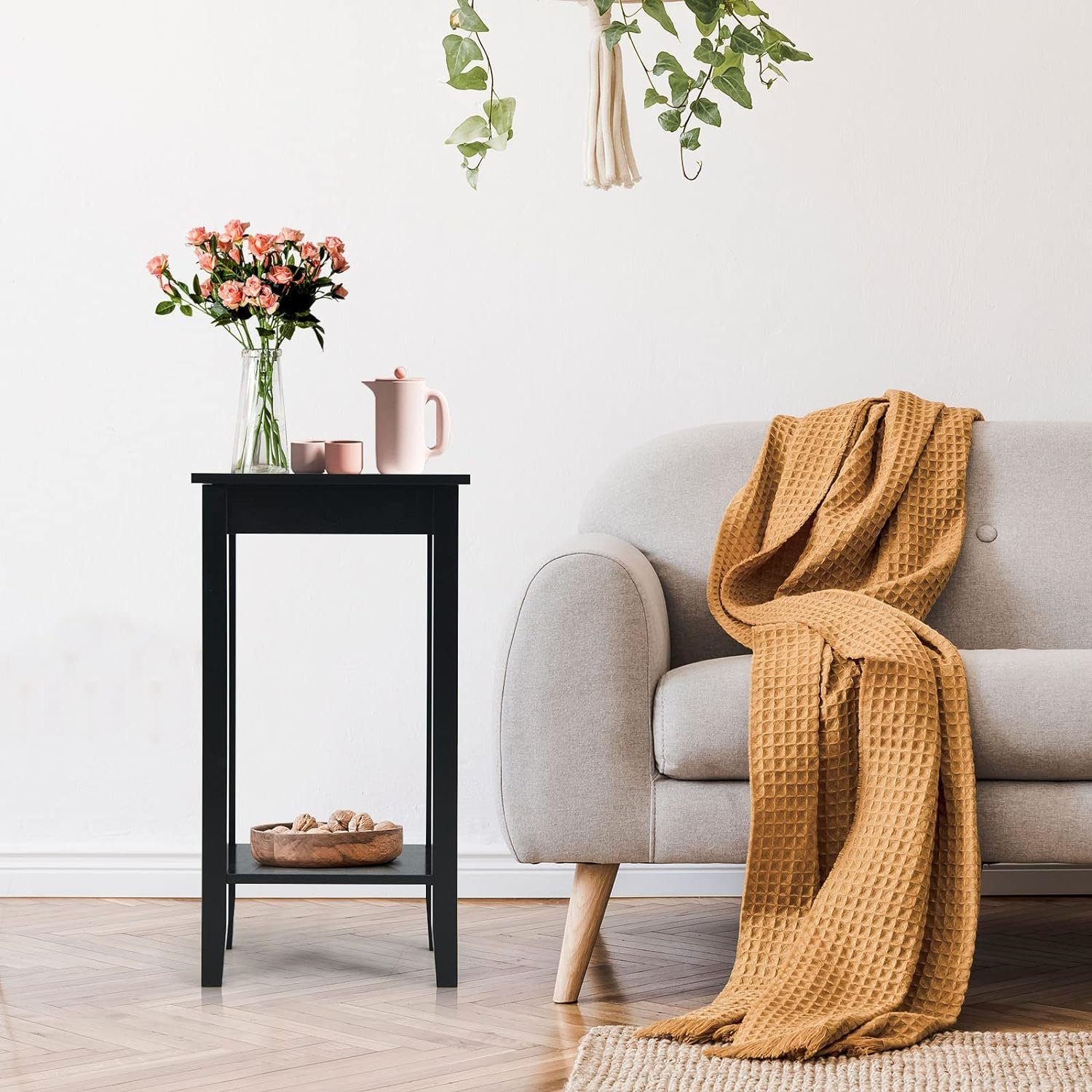 KOMFOTTEU Beistelltisch Sofatisch Telefontisch, 2 Ebenen günstig online kaufen