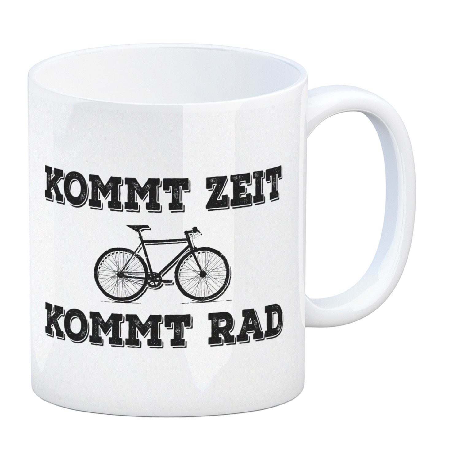 speecheese Tasse Kommt Zeit Rad Kaffeebecher mit Fahrrad Motiv Bike Hobby Leben