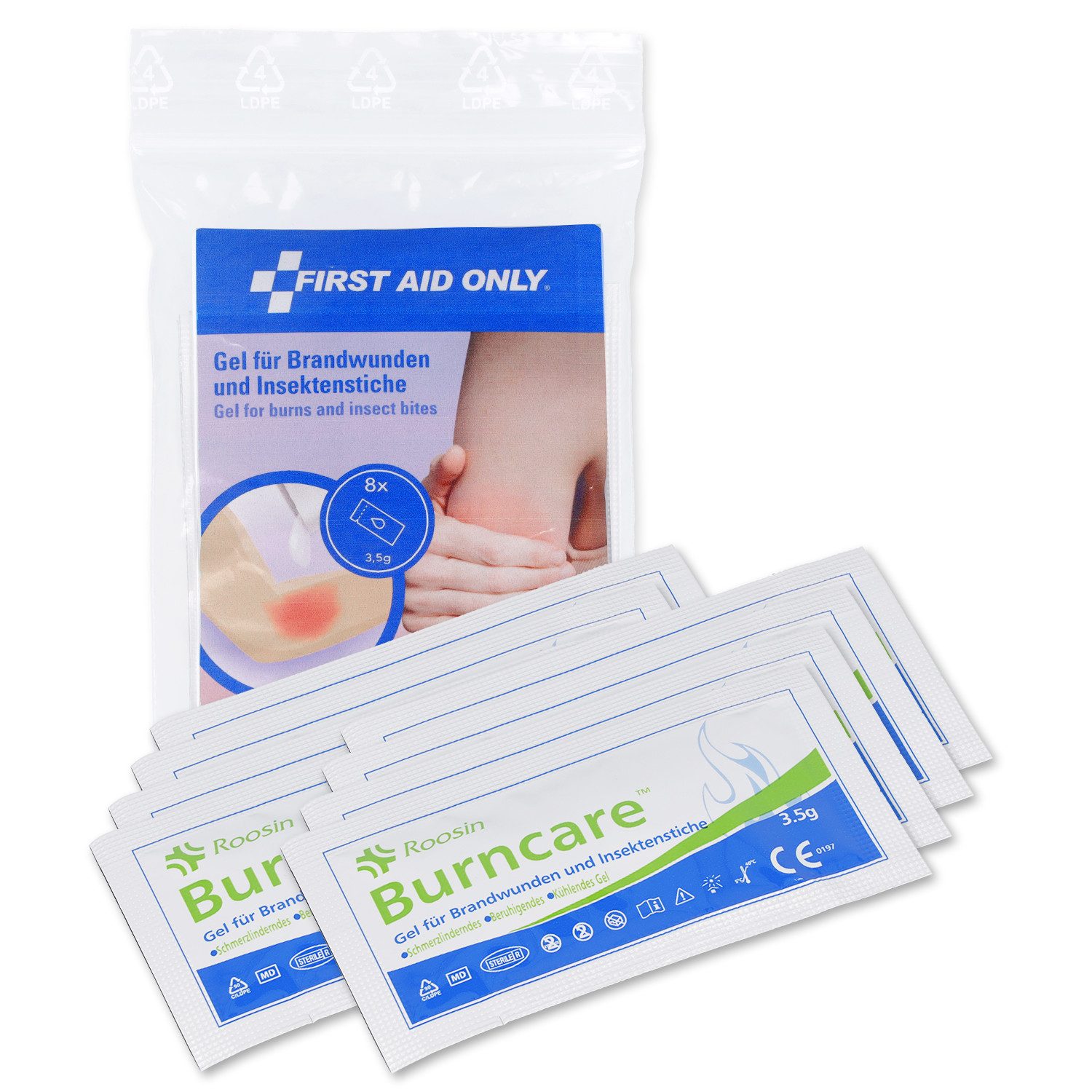 FIRST AID ONLY Brandwunden-Gel, 8er Packung