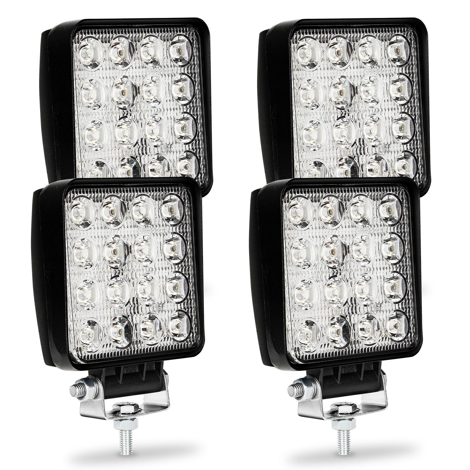 Clanmacy LED Scheinwerfer LED Arbeitsscheinwerfer 2er Set, 48W, 4320lm, 10–30V, IP67, 12V 24V LED Scheinwerfer Traktor Arbeitslicht für Offroad, SUV, ATV
