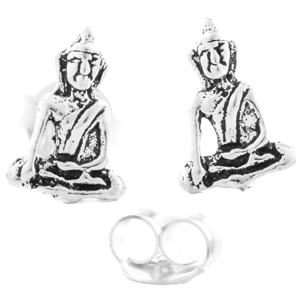 Paar Ohrstecker Ohrstecker Kleiner Buddha 8 mm 925er Silber