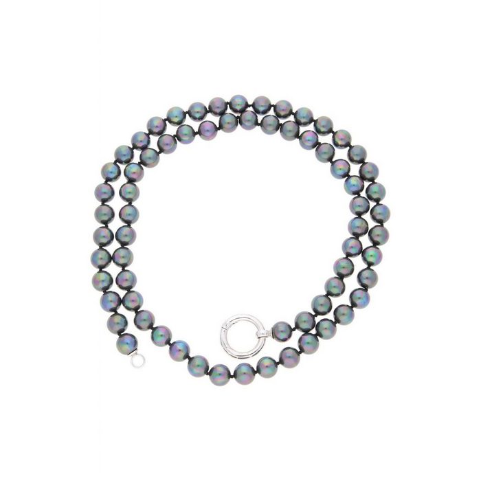 JuwelmaLux Perlenkette Halskette Silber Halsschmuck Tahiti-Perlenoptik (1-tlg) Damen Perlenkette Silber 925/000 inkl. Schmuckschachtel