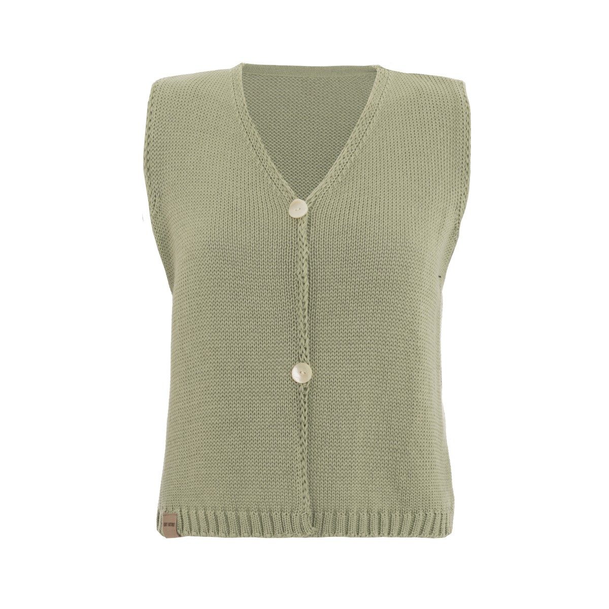 Knit Factory Strickweste Lumi Olive Mist 36 38 Grün 36/38 (1-tlg) Modell Lumi, für Frühjahr, Sommer