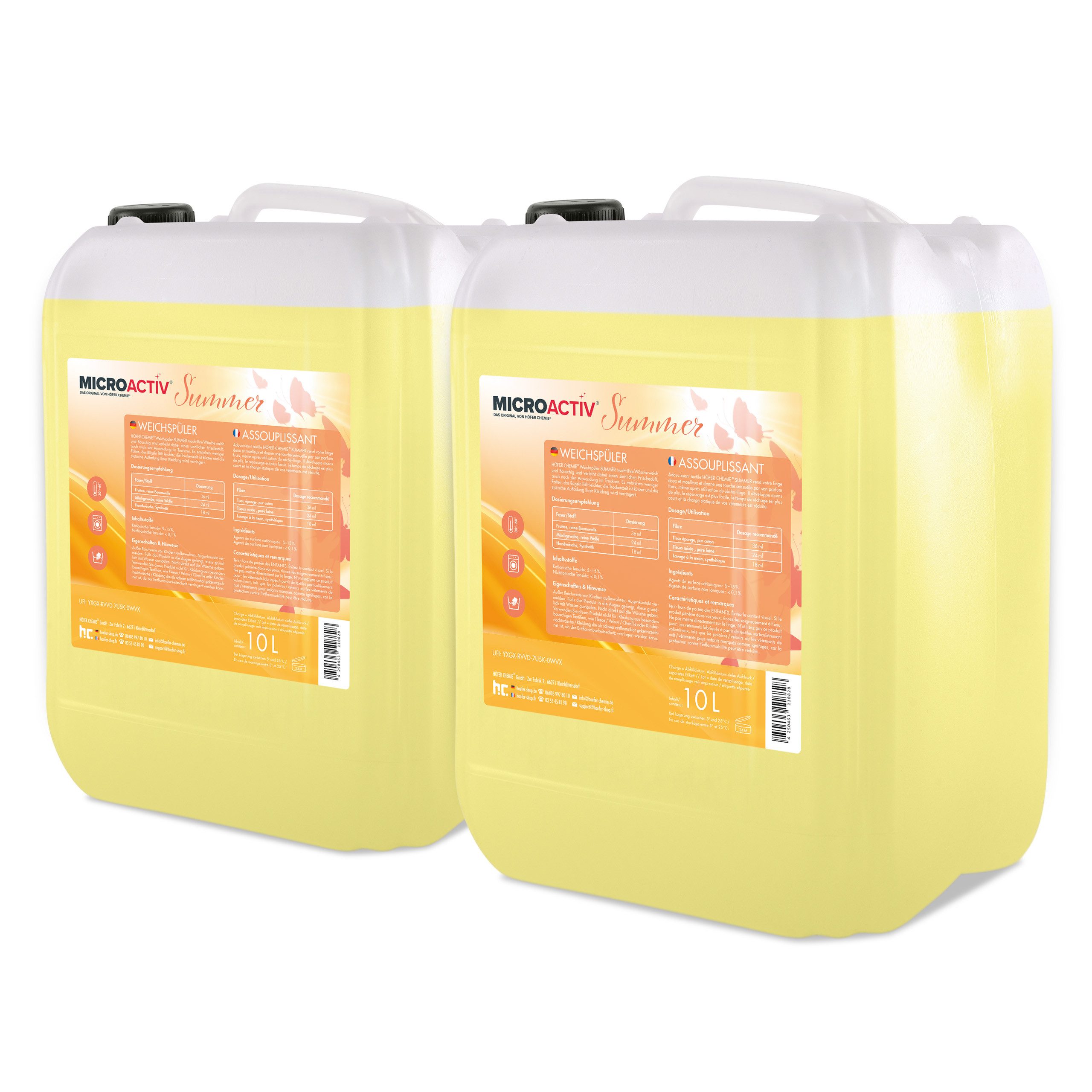 2x 10 L Microactiv® Weichspüler Summer Grundreiniger