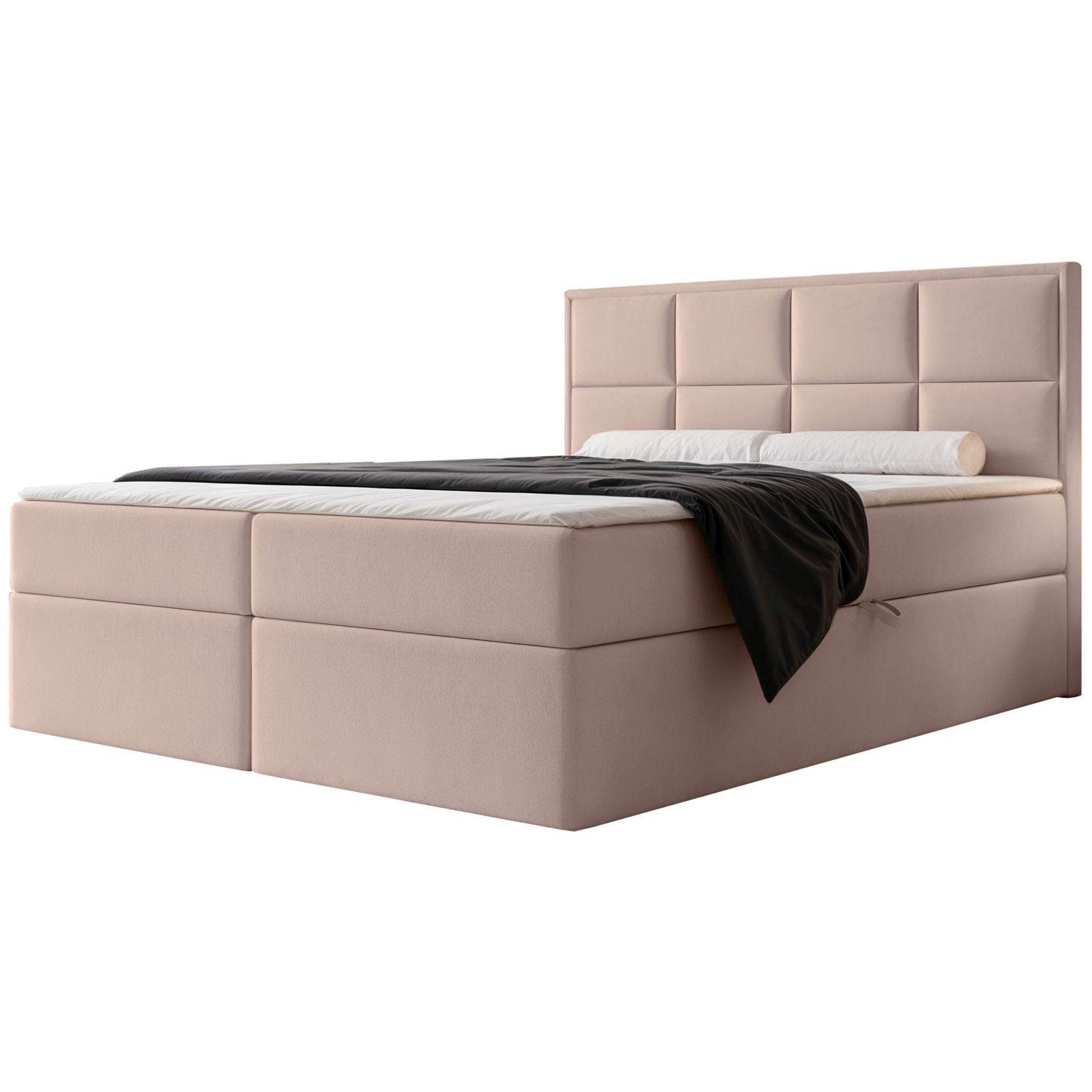 Selsey Boxbett SILENSIO, Polsterbett mit Bettkasten, Matratze & Topper, pflegeleichter Samt